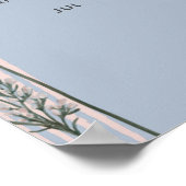 Begrüßungszeichen - roter blauer Pfirsich Poster (Ecke)