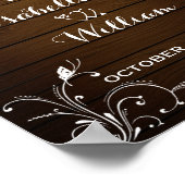 Begrüßungszeichen | Rustic String Lights Hearts We Poster (Ecke)