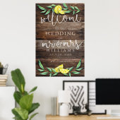 BEGRÜSSUNGSZEICHEN | Rustic Wood Lemon Wedding Pos Poster (Heimbüro)