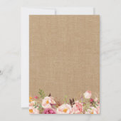 Begrüßungszeichen | Rustikale Burlap Floral Einladung (Rückseite)