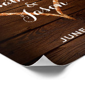 Begrüßungszeichen | Rustikale Hochzeit mit Metallh Poster (Ecke)