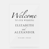 Begrüßungszeichen Schwarz/Weiß Acrylschild (Vorderseite)