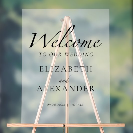 Begrüßungszeichen Schwarz/Weiß Acrylschild (Neutral)