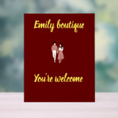 Begrüßungszeichen - Stilvolle Akryllische Blumenda Acrylschild (Neutral)