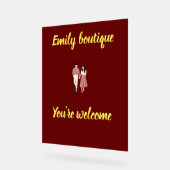 Begrüßungszeichen - Stilvolle Akryllische Blumenda Acrylschild (Winkel)