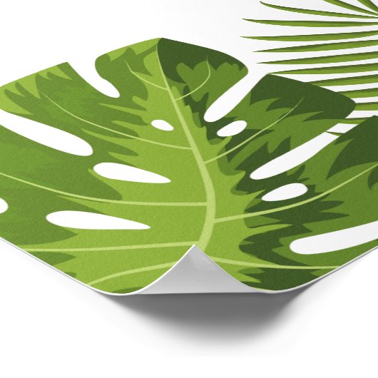 Begrüßungszeichen | Tropische Blätter Poster (Ecke)