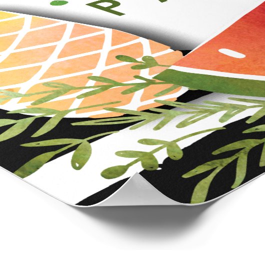 BEGRÜSSUNGSZEICHEN | Two-tti Frutti Fruit Birthday Poster (Ecke)