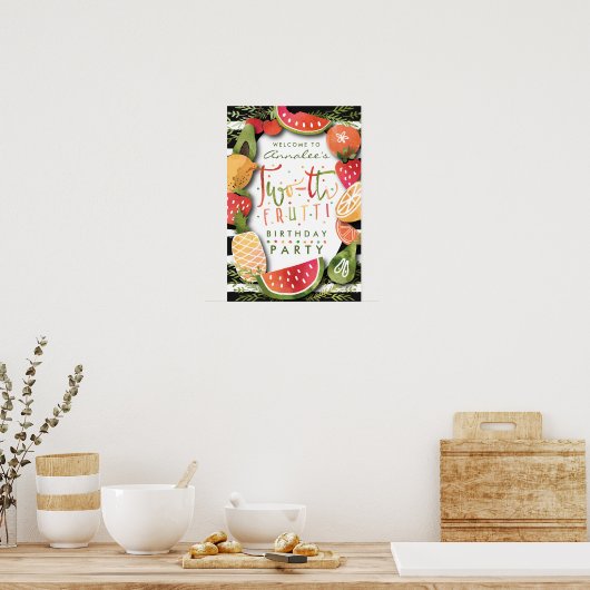 BEGRÜSSUNGSZEICHEN | Two-tti Frutti Fruit Birthday Poster (Küche)