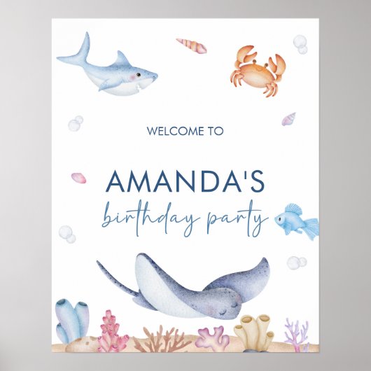 Begrüßungszeichen unter dem Meereszeichen Poster (Vorne)