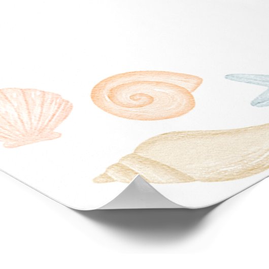 Begrüßungszeichen unter der Sea Baby Shower 18x24" Poster (Ecke)