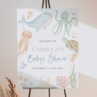Begrüßungszeichen unter der Sea Baby Shower 18x24"