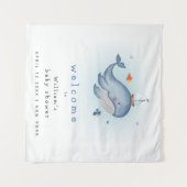 Begrüßungszeichen unter der Wiale Boat Baby Dusche Wandteppich (Vorderseite (Horizontal))