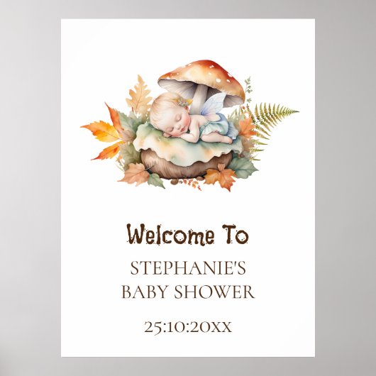 Begrüßungszeichen verzaubert, um Ihre Babydusche z Poster (Vorne)
