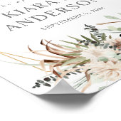 Begrüßungszeichen von Boho Eucalyputs, Palm & Beig Poster (Ecke)