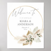 Begrüßungszeichen von Boho Eucalyputs, Palm floral Poster (Vorne)