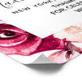 Begrüßungszeichen von Burgund & Blush Pink Floral  Poster (Ecke)