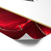 Begrüßungszeichen von Burgunder Rot- und Goldblume Poster (Ecke)