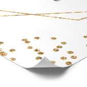 Begrüßungszeichen von Burgundy Floral Gold Frame Poster (Ecke)