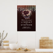 Begrüßungszeichen von Burgundy Floral Lantern Poster (Küche)