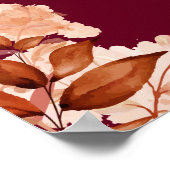 Begrüßungszeichen von Burgundy Gold Rustic Floral  Poster (Ecke)
