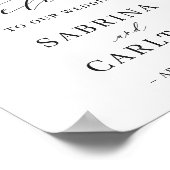 Begrüßungszeichen von Burgundy Red White Floral Poster (Ecke)