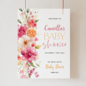 Begrüßungszeichen von Citrus Orange Floral Baby Du Fotodruck