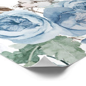 Begrüßungszeichen von Dusty Blue Floral Brautparty Poster (Ecke)