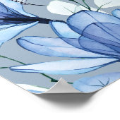 Begrüßungszeichen von Dusty Blue Floral Poster (Ecke)