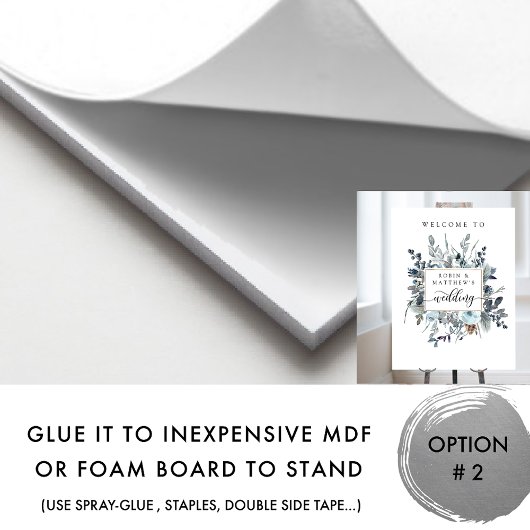 Begrüßungszeichen von Dusty Blue, Navy White Flora Poster