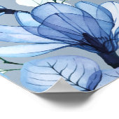 Begrüßungszeichen von Dusty Blue Transparent Flora Poster (Ecke)