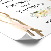 Begrüßungszeichen von Elfenbein Weißer Blumenarm Poster (Ecke)