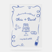 Begrüßungszeichen von Funky Whimsical Acrylschild (Vorderseite)