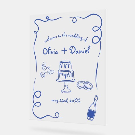 Begrüßungszeichen von Funky Whimsical Acrylschild (Winkel)