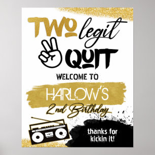 Begrüßungszeichen von Gold Zwei Legit - zwei Hip H Poster