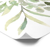 Begrüßungszeichen von Greenery Floral Wedding Poster (Ecke)