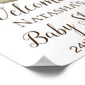 Begrüßungszeichen von Greenery Pumpkin, Babydusche Poster (Ecke)