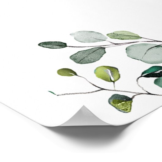 Begrüßungszeichen von Greenery Pumpkin Fall Baby D Poster (Ecke)