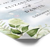 Begrüßungszeichen von Greenery Winter Wedding Poster (Ecke)
