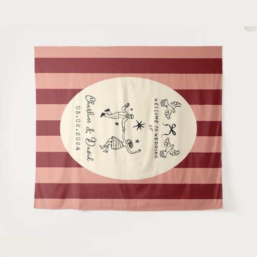 Begrüßungszeichen von Hand Drawn Scribble Wandteppich (Vorderseite (Horizontal))