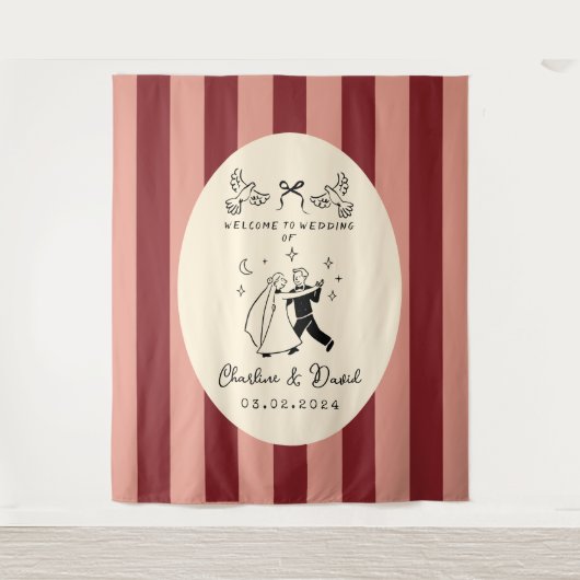 Begrüßungszeichen von Hand Drawn Scribble Wandteppich (Vorderseite)