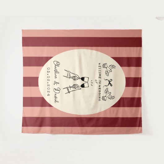 Begrüßungszeichen von Hand Drawn Scribble Wandteppich (Vorderseite (Horizontal))