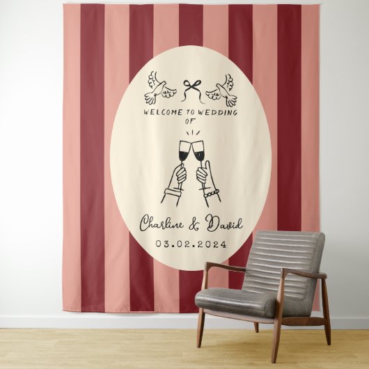 Begrüßungszeichen von Hand Drawn Scribble Wandteppich (Beispiel)