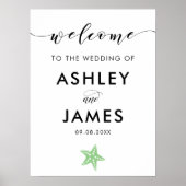 Begrüßungszeichen von Light Green Starfish Poster (Vorne)