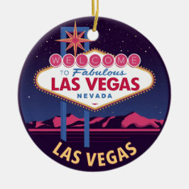 Begrüßungszeichen von Retro Las Vegas Keramik Ornament