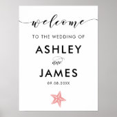 Begrüßungszeichen von Rosa Starfish Poster (Vorne)