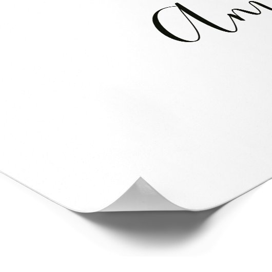 Begrüßungszeichen von White Floral Wreath Poster (Ecke)