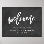 Begrüßungszeichen Wählen Sie Ihre Größe Pinseltafe Poster (Vorne)