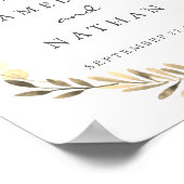 Begrüßungszeichen Wasserfarbe Gold Leaf Kranz Poster (Ecke)