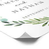 Begrüßungszeichen Wasserfarbe Grüner Leaf Kranz Poster (Ecke)
