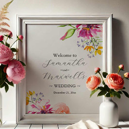 Begrüßungszeichen Wasserfarben-Blume